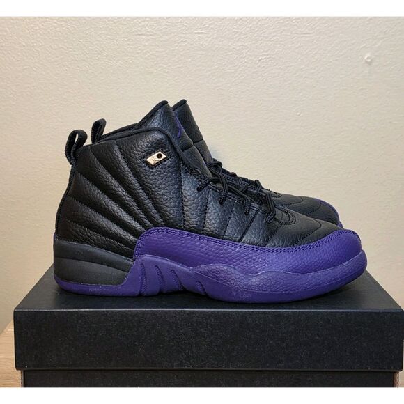 Air Jordan 12 Retro PS Field Purple Black 151186-057 Youth Size 2Y